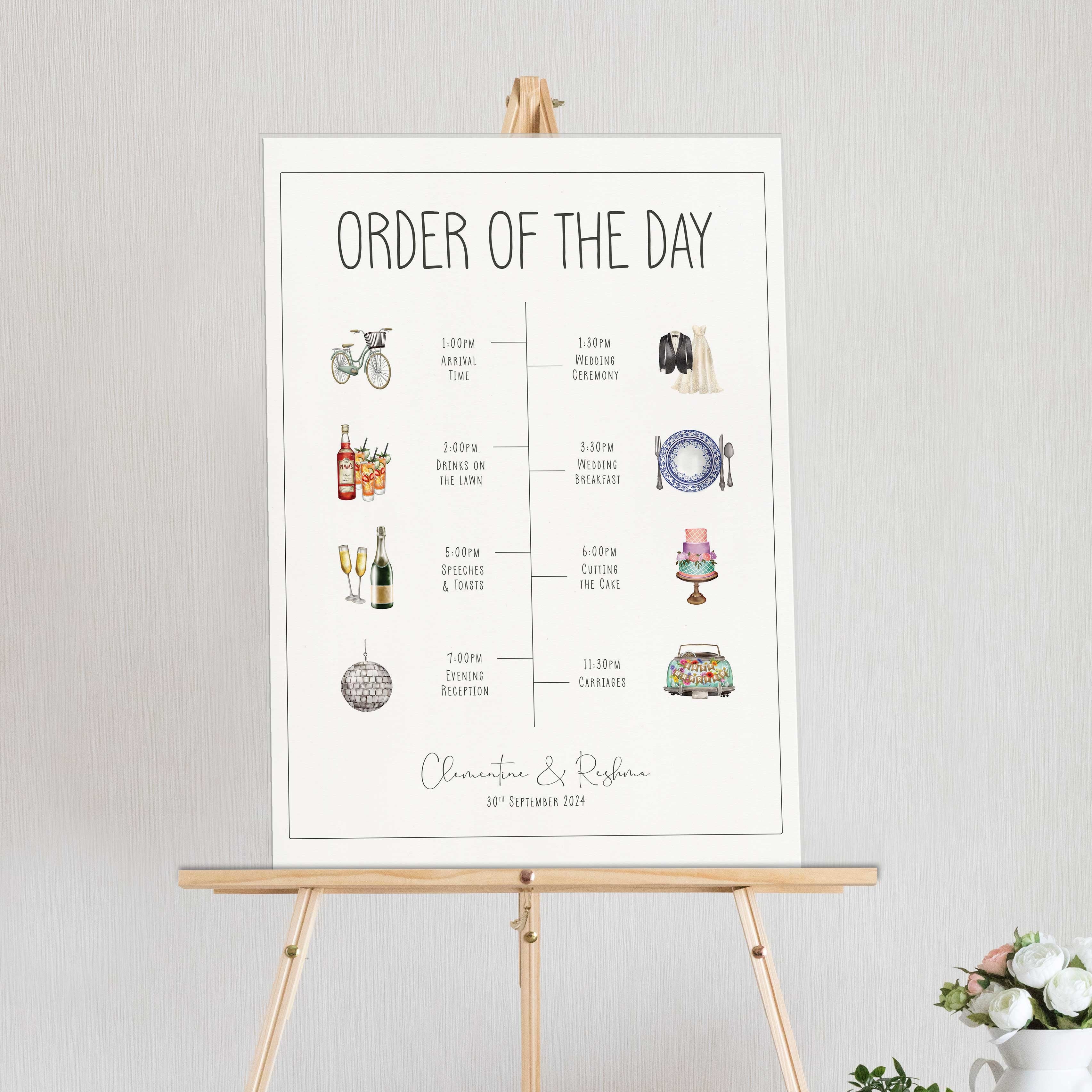 Wedding Timeline Sign – Paper Willow