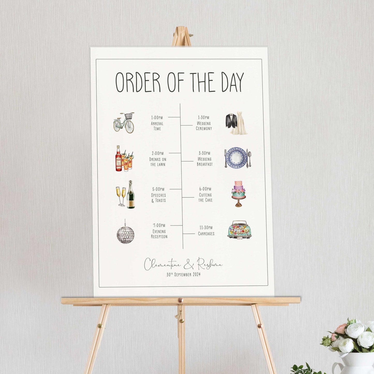 Wedding Timeline Sign