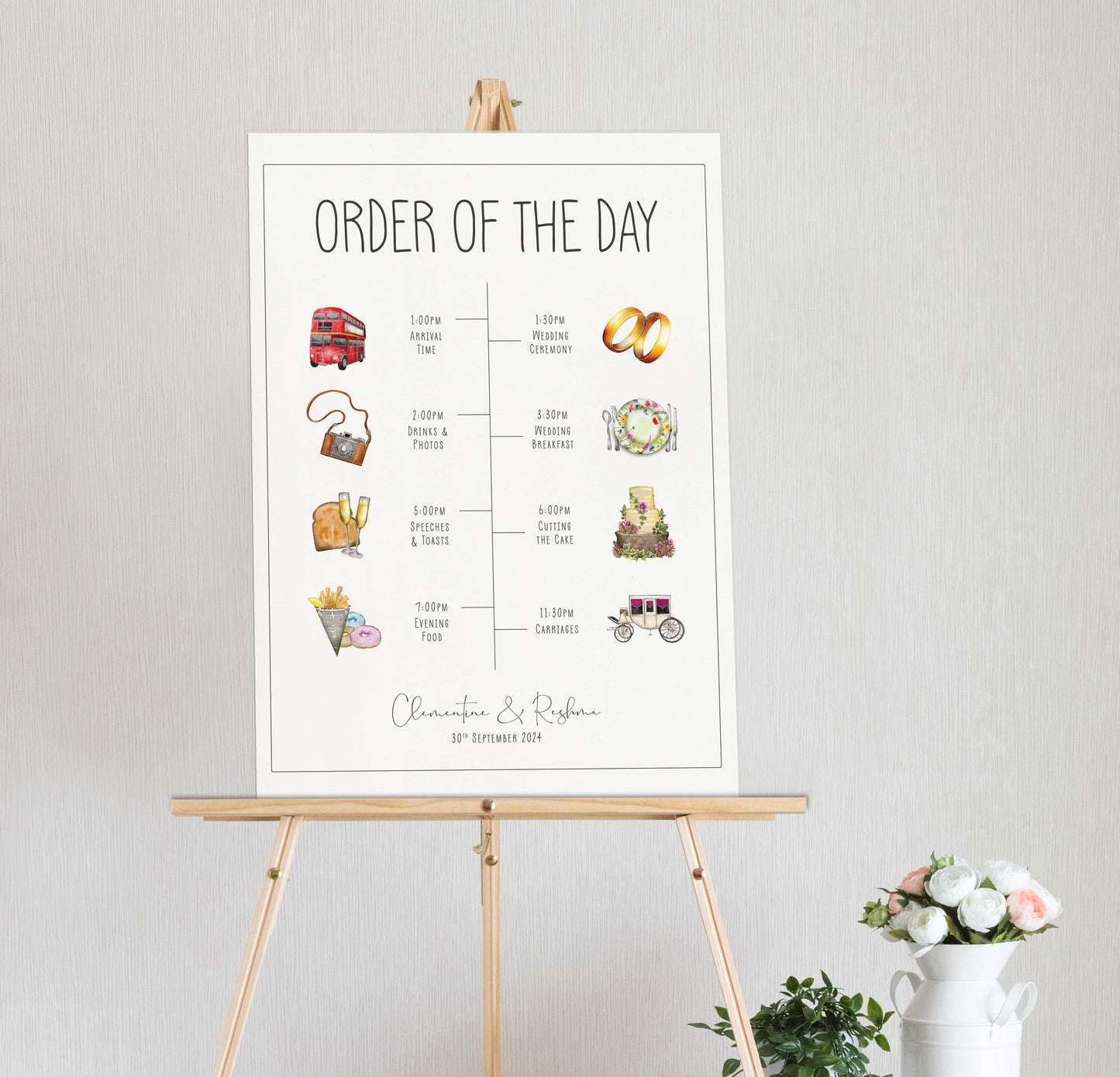 Wedding Timeline Sign