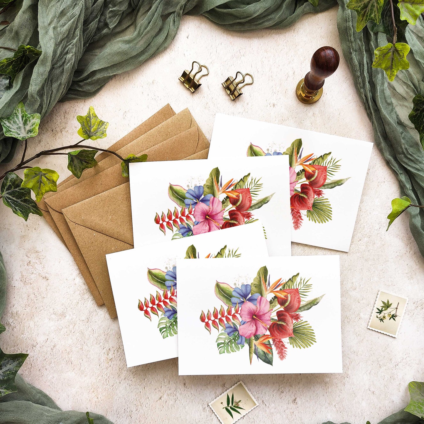 Tropical Note Cards & Envelopes