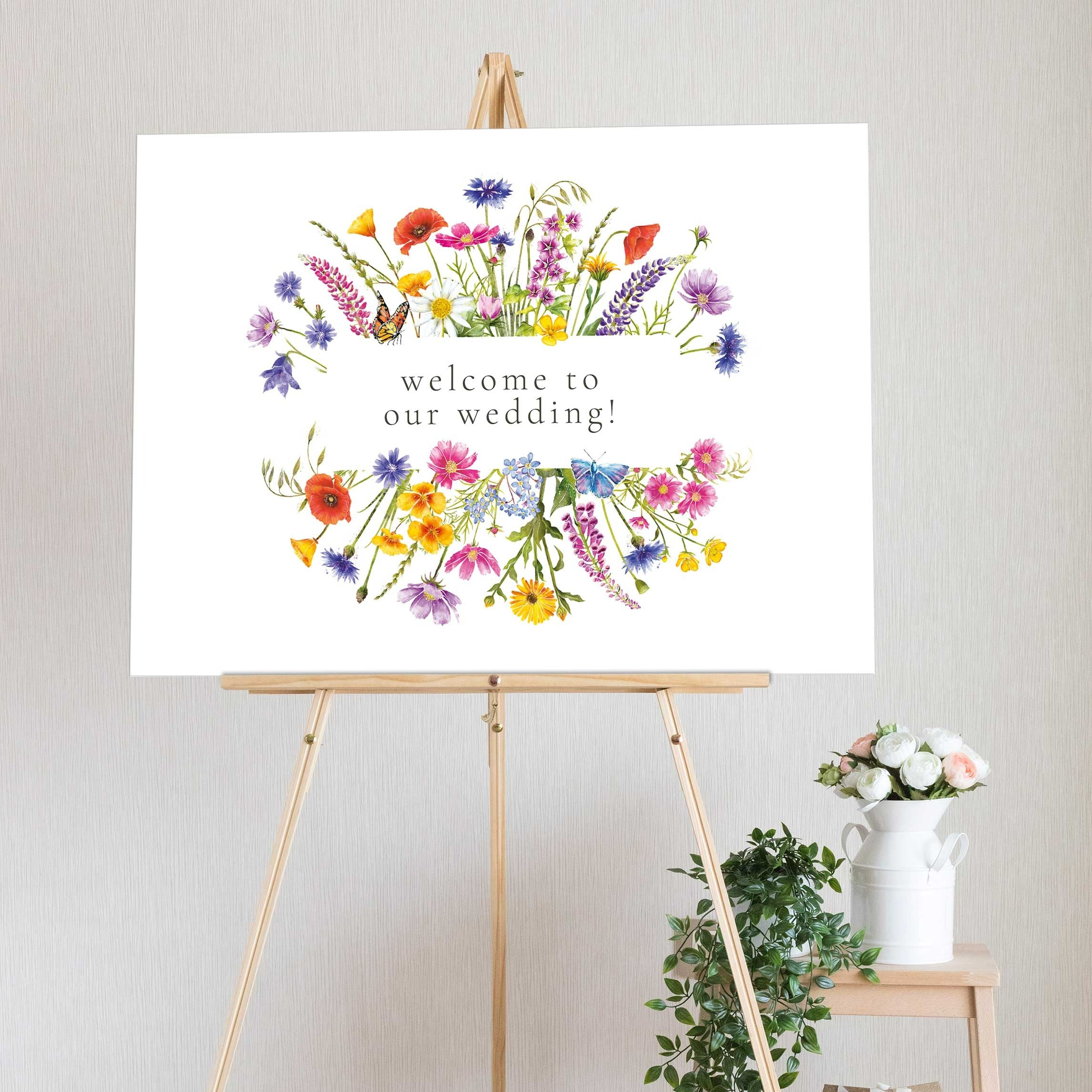 Room. Welcome Sign Paper Wildflower Meadow Letterbox Welcome Sign – Paper Willow