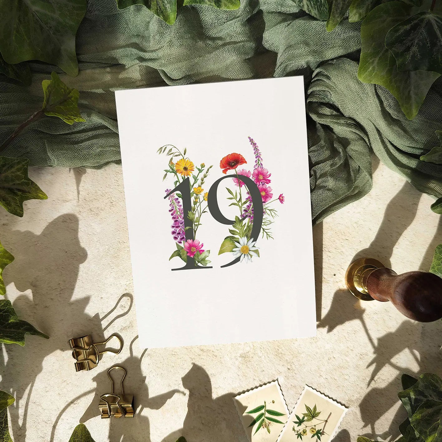 Wildflower Table Number Cards