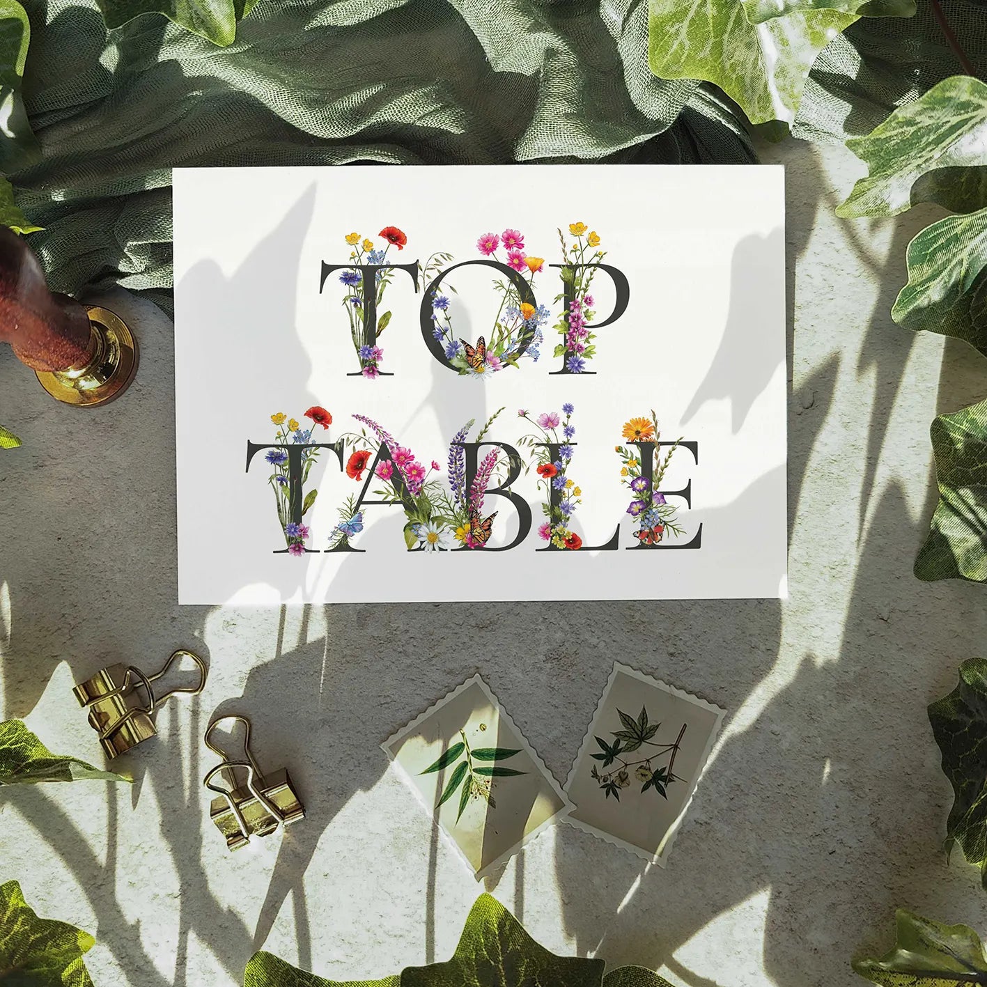 Wildflower Table Number Cards