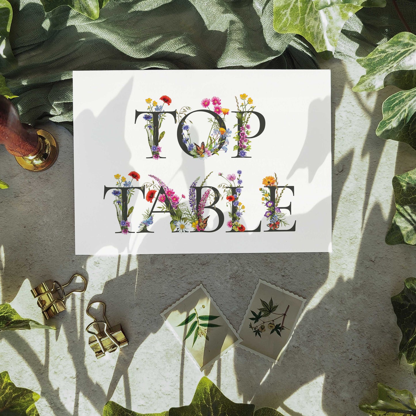 Wildflower Table Numbers Digital Files