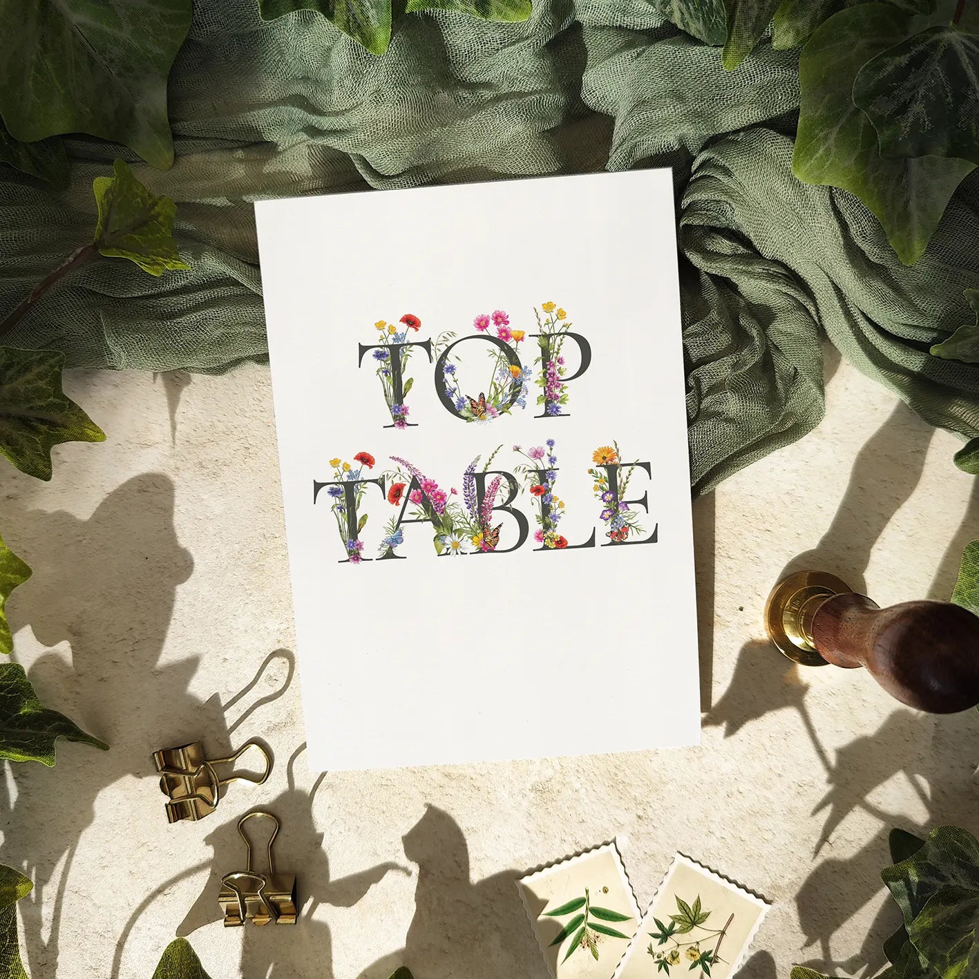 Wildflower Table Number Cards
