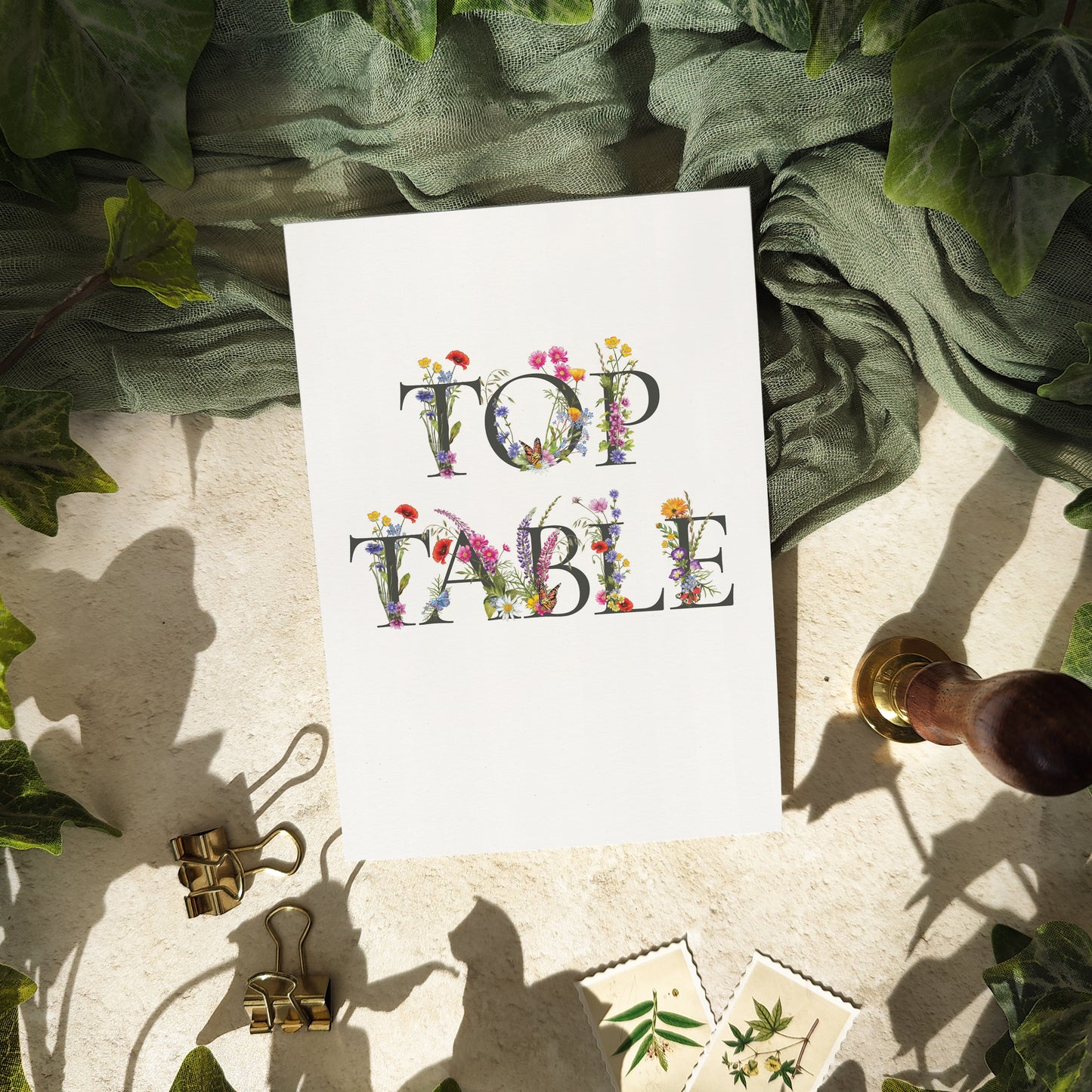 Wildflower Table Numbers Digital Files