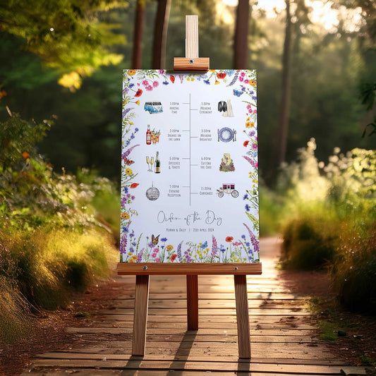 Wildflower Meadow Wedding Timeline Sign