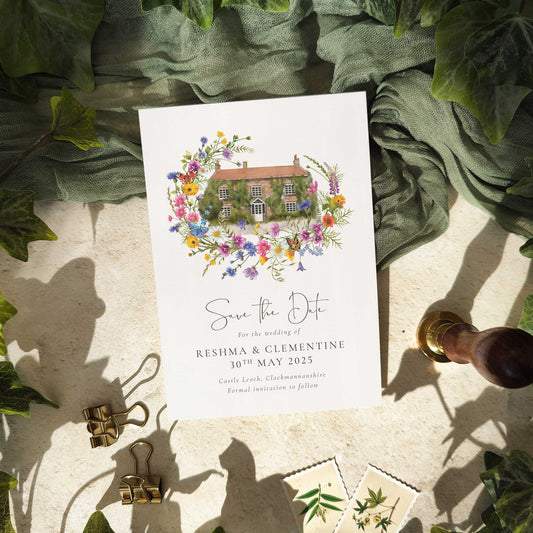 Wildflower Meadow Venue Save The Date Card